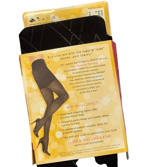 Star Power by Spanx Women's Tights Center Stage Diamond Daze E Black NWT - Picture 4 of 7